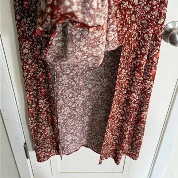 Treasure & Bond Red Floral Long Sleeve Dress medium, nwt - Picture 8 of 12